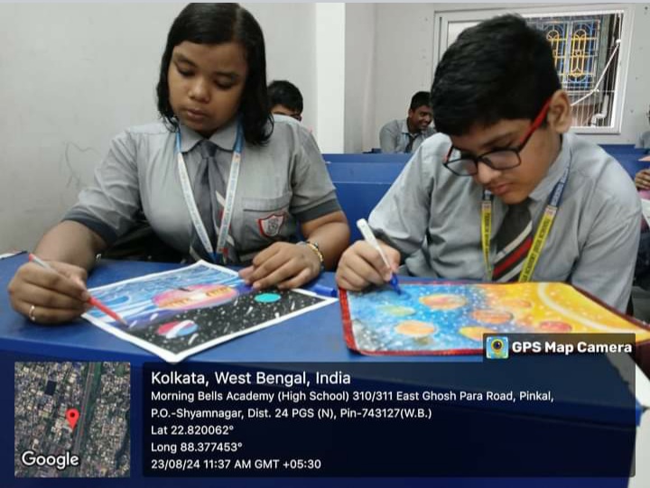 Students touched space through colours